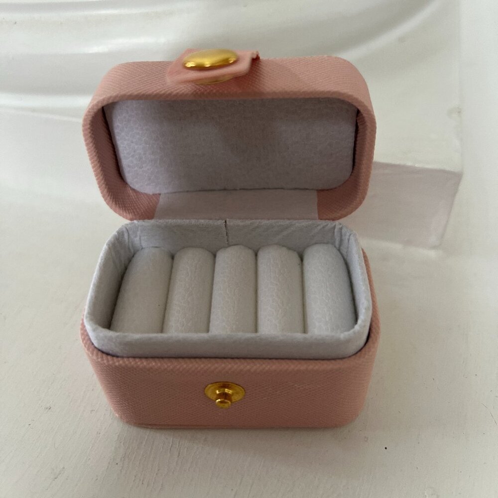 NEW Travel Ring Case - pink with gold accent